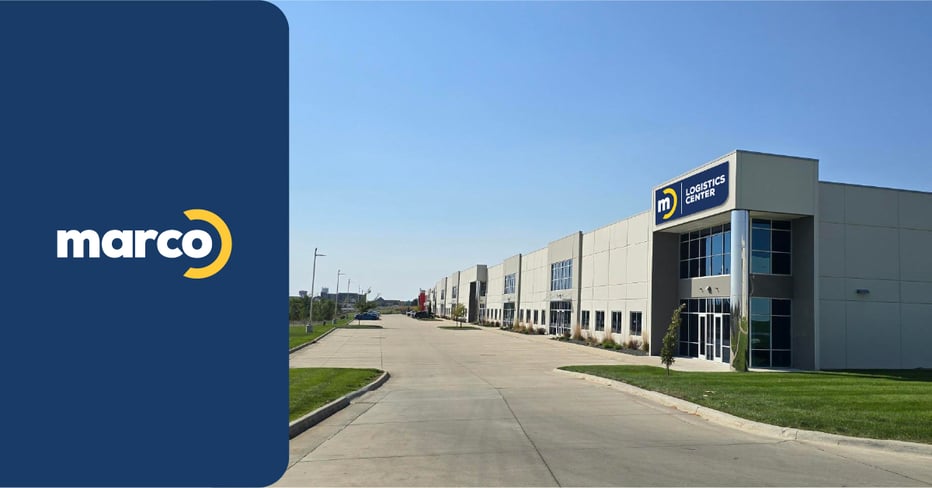 Marco Des Moines Logistics Center that enables 2-day shipping service.