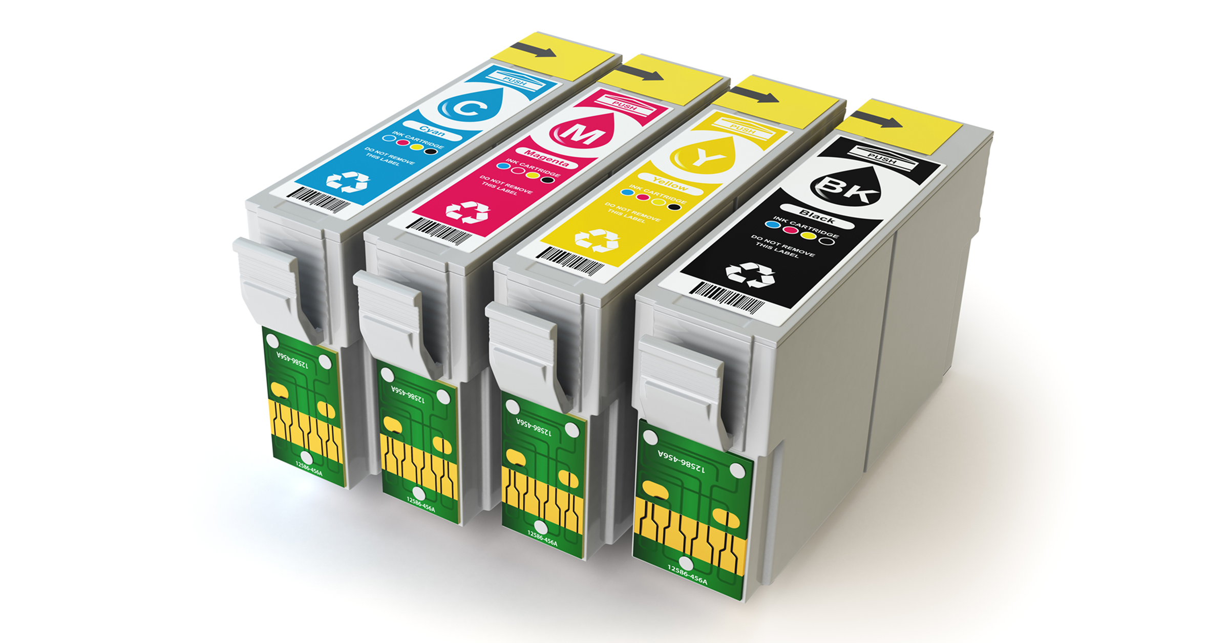 Set of ink cartridges. 